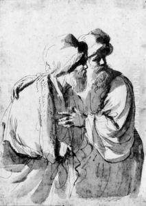 Two Bearded Orientals Looking To The Right: For A Susanna And Theelders