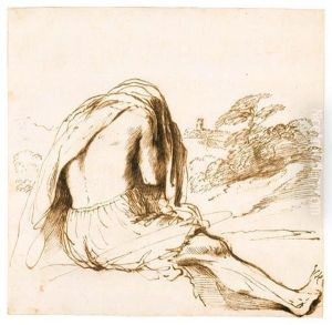 Barbieri, G.f.
A Bather Seated On A River Bank, Pulling Off His Shirt
Pen And Brown Ink, Minor Ink Gall Damages Repaired, Watermarkencircled Calvary Under P by Giovanni Francesco Barbieri