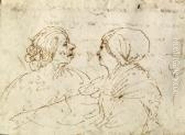 Study Of Two Women Conversing - view 1