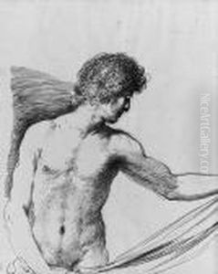 A Draped Youth Holding Some Drapery, Half-length by Giovanni Francesco Barbieri