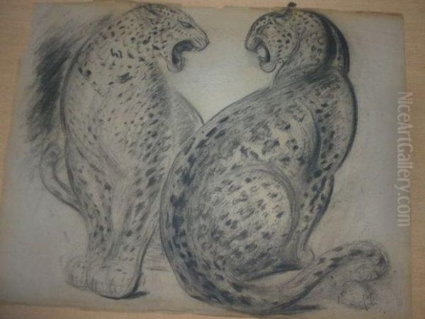 Deux Guepards Rugissant. - view 1
