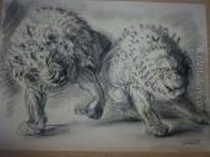 2 Lions. by Gustave Guetant