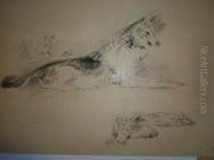 Loups Allonges. by Gustave Guetant