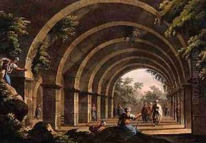 An Ancient Bath at Cacamo in Caramania from Views in the Ottoman Empire by Luigi Mayer