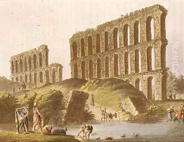 Ruins of the Grand Aqueduct of Ancient Carthage plate 23 from Views in the Ottoman Empire - view 1