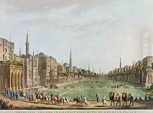Principal Square in Grand Cairo with Murad Beys Palace by Luigi Mayer