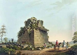 The Base of a Colossal Column near Syracuse plate 28 from Views in the Ottoman Dominions by Luigi Mayer