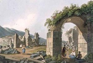 Ruins of the Baths at Ephesus plate 43 from Views in the Ottoman Dominions by Luigi Mayer