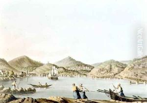 The Western Harbour of the Island of Samos plate 60 from Views in the Ottoman Dominions by Luigi Mayer