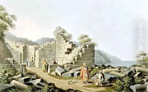 Ruins of an Ancient Temple in Samos plate 58 from Views in the Ottoman Dominions by Luigi Mayer