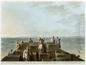 Top of the First Pyramid of Gizah plate 4 from Views of Egypt by Luigi Mayer