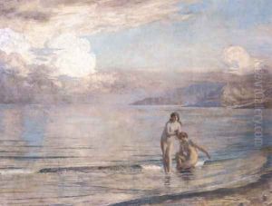 Bathers on the Beach by Marie Auguste Emile Rene Menard