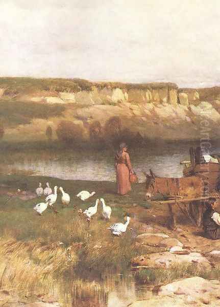 Bay of Lake Balaton with the Shores of Akarattya detail 1885 - view 1