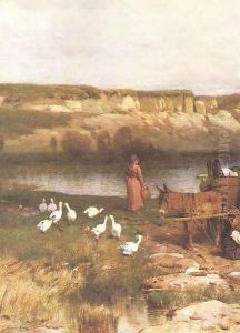 Bay of Lake Balaton with the Shores of Akarattya detail 1885