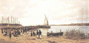Crossing at Szantod 1876 by Geza Meszoly