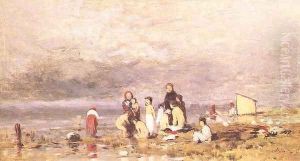Lake Balaton with Bathing Peasant Children c. 1885