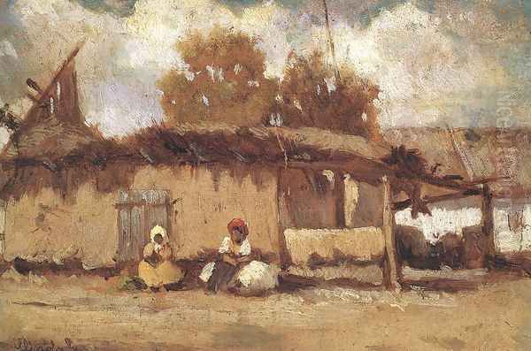 In Front of a Peasant House c. 1885 - view 1