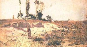 Sandmine On the Meadow 1872 by Geza Meszoly