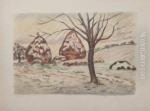 Paysage Aux Meules, Ou Les Meules En Hiver A Palaiseau by Armand Guillaumin