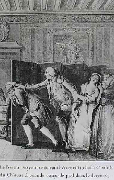Le Baron chassa Candide du Chateau a grands coups de pied dans le derriere - view 1