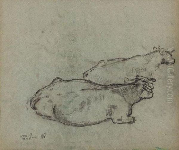 Deux Vaches Couchees - view 1