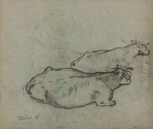 Deux Vaches Couchees