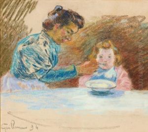Madame Guillaumin Et Sa Fillemarguerite by Armand Guillaumin