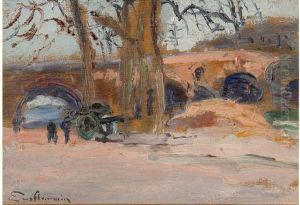La Charrette Pres Du Pont by Armand Guillaumin