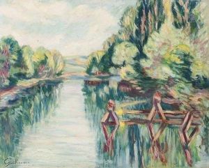 Sommerliche Flusspartie. by Armand Guillaumin