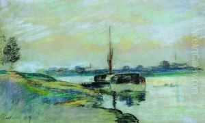 Peniche Sur La Seine by Armand Guillaumin