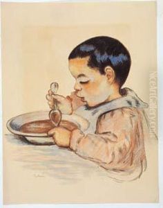 Portrait D'armand, Ou Enfant Mangeant Sa Soupe. Vers 1895. by Armand Guillaumin
