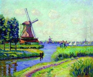 Le Moulins De Saardan, Hollande by Armand Guillaumin