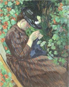 Madame Guilaumin Assise Dans Un Jardin