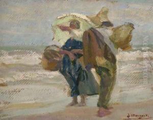 Couple on the Beach (Pareja en la playa) by Jose Mongrell Torrent