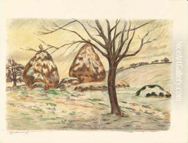 Paysage Aux Meules, Ou Les Meules En Hiver A Palaiseau. 1898. - view 1