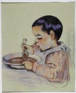 Lithographie En Couleurs, Signee
 Dans La Planche Et Annotee "nÂ° 6", Imprimee Sur Verge Creme.