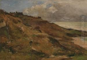 Kustenlandschaftim Pas-decalais Mit Einem Hochgelegenen Dorf Kustenlandschaftim Pas-decalais Mit Einem Hochgelegenen Dorf