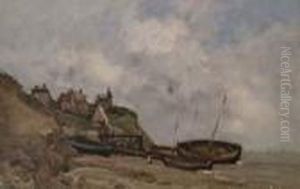 Bateaux En Bords De Riviere by Jean Baptiste Antoine Guillemet
