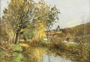 Promeneuse Pres D'une Riviere En Automne by Jean Baptiste Antoine Guillemet