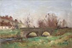 Pont Sur La Saire by Jean Baptiste Antoine Guillemet