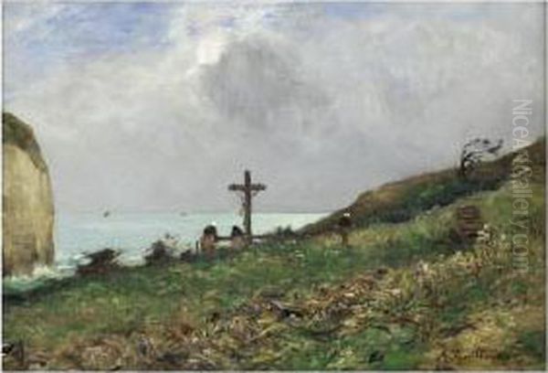 [jean- Baptiste - Antoine 
Guillemet; The Cliff Path At Yport; Oil On Canvas, Signed Lower Right 
And Dated ' 92] - view 1