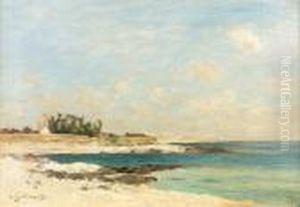 Sommerliche Kustenpartie. by Jean Baptiste Antoine Guillemet