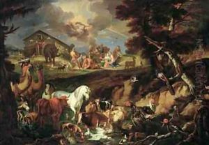 Noah offers up a Sacrifice as a Sign of his Gratitude 1687-90 by Pieter the Younger Mulier