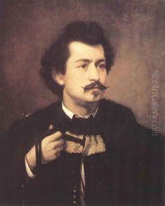 Self-portrait 1863 by Viktor Madarasz
