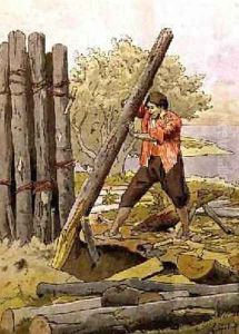 Robinson Crusoe Building his First Dwelling 1930 by Felicien baron de Myrbach-Rheinfeld