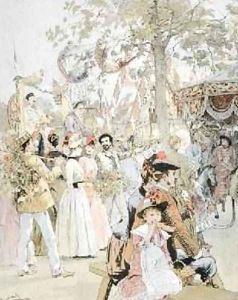 The Fete de Neuilly from Paris Illustre by Felicien baron de Myrbach-Rheinfeld