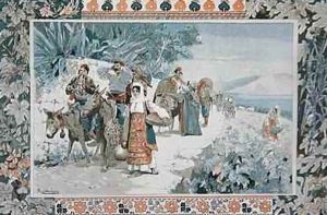 The Departure for the Wine Harvest in Dalmatia 1884 by Felicien baron de Myrbach-Rheinfeld