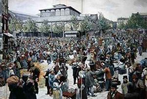 The Market at Les Halles 1888 by Felicien baron de Myrbach-Rheinfeld