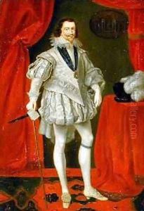 Portrait of George Villiers 1st Duke of Buckingham 1592-1628 by Daniel Mytens