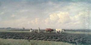 Ploughmen in the Ukraine, 1879 by Clodt von Jurgensburg Mikhail Konstantinovitch